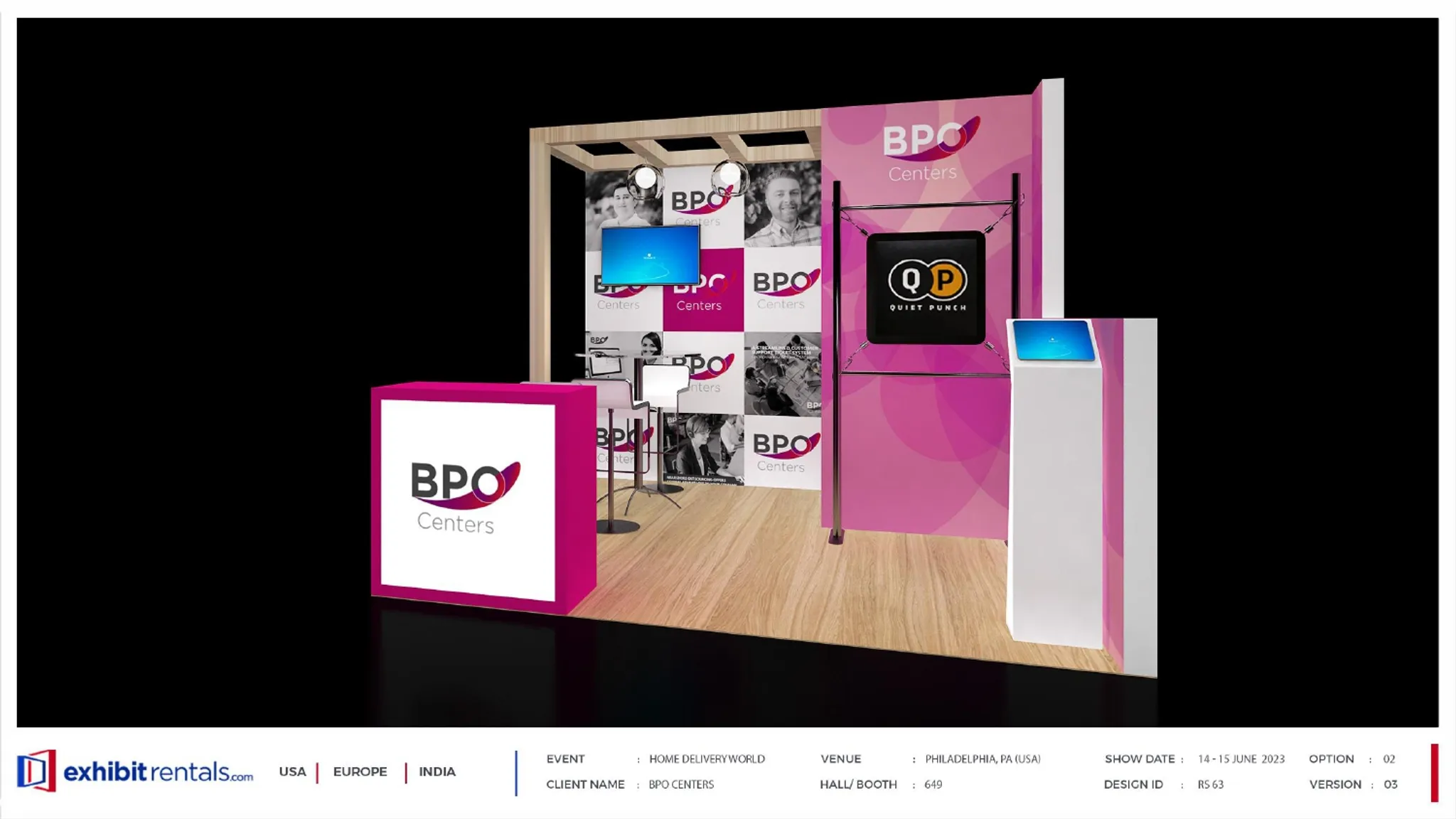 10x10 Inline booth design by Exhibit-Rentals